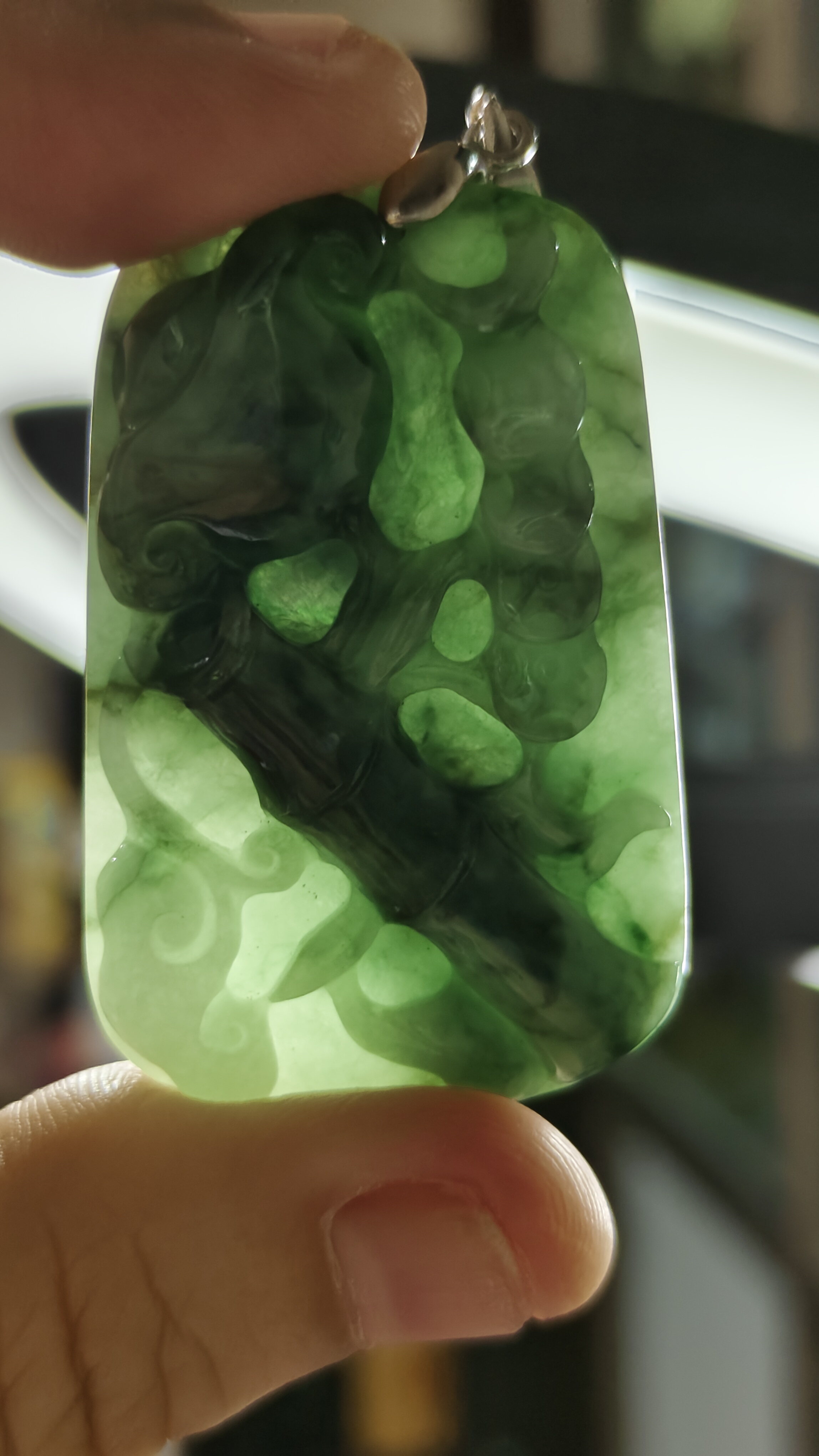 #จี้หยกพม่าแกะสลัก รหัสC-029