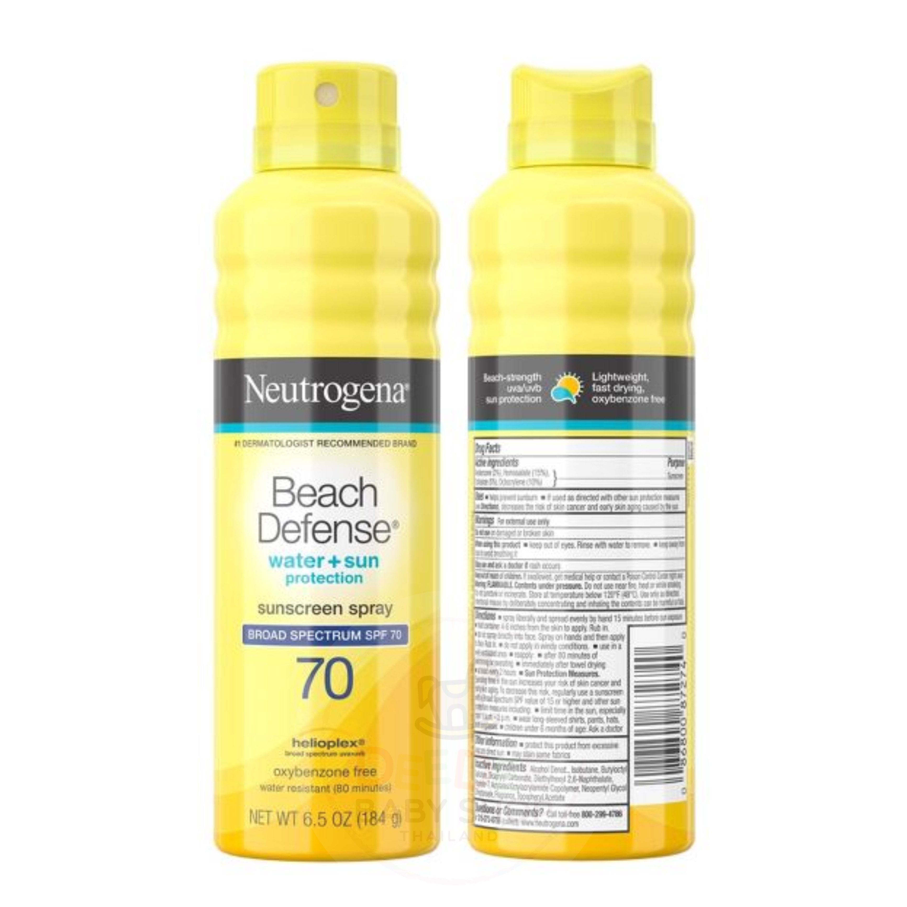 สเปรย์กันแดดสำหรับผิวหน้าและผิวกาย Neutrogena Beach Defense Water+Sun Protection Sunscreen Spray SPF 70