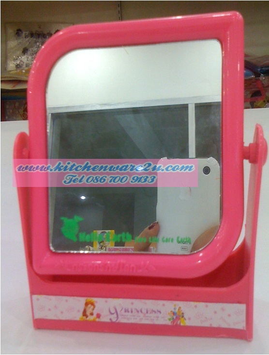P07654 กระจกเล็กตั้งโต๊ะ รุ่นแพนเค้ก ราคาส่งต่อ 12 โหล : 144 อัน:เฉลี่ย 12 บาท ต่ออัน