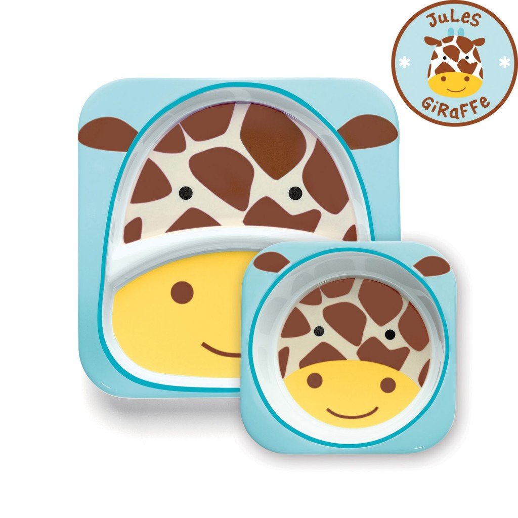 จานและชามบรรจุอาหารสุดน่ารัก Skip Hop รุ่น Zoo Melamine Set (Giraffe)