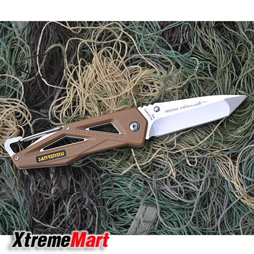 มีดพับ SANRENMU 7049LTX-PO EDC Folding Knife Tanto Blade Zytel Handle w Safe Lock