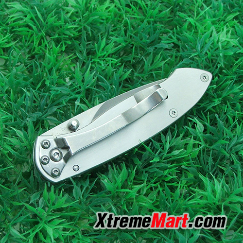 มีดพับสแตนเลส Sanrenmu 7023LUC-SA ระบบ Frame Lock Folding Knife(สีเงิน)