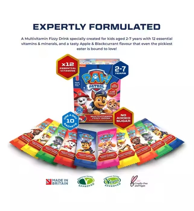 วิตามินรวมสำหรับเด็ก Nickelodeon Paw Patrol Multivitamin Fizzy Drink
