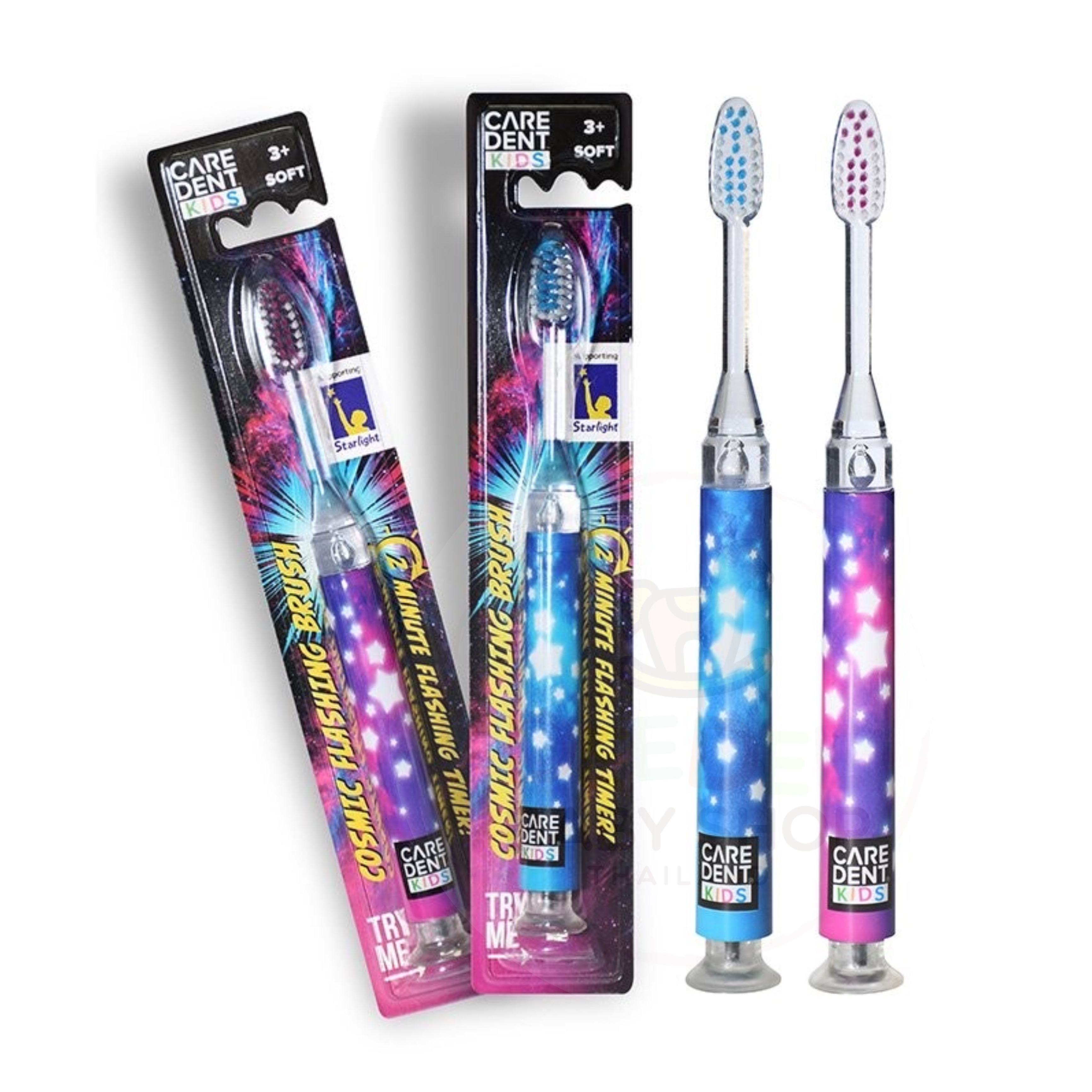 แปรงสีฟันพร้อมแสงไฟบอกเวลาสำหรับเด็ก CARE DENT Kids Cosmic Flashing Toothbrush