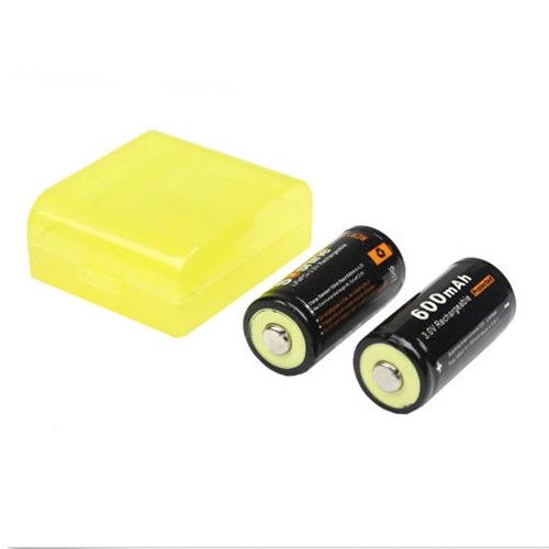 แบตเตอรี่ Soshine LiFePO4 RCR123 3.0V 600mAh Rechargeable Batteries มีวงจรป้องกัน (1แพคมี 2ก้อน/ราคาต่อแพค)