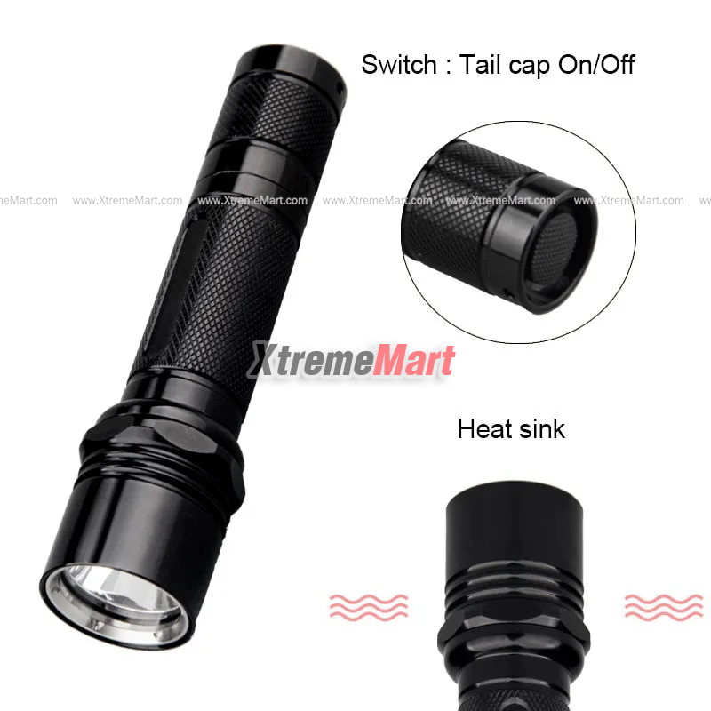 ไฟฉาย 6P LED FlashLight 1000 Lumen ไฟฉายกันน้ำกันกระแทกสำหรับ ตั้งเเคมป์เดินป่า (ราคาเฉพาะไฟฉาย)