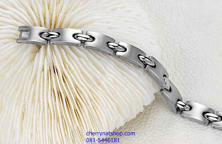 พร้อมส่งสร้อยข้อมือแม่เหล็กเพื่อสุขภาพ สร้อยข้อมือไทเทเนียมเจอรเมเนียม รุ่นX