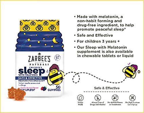 วิตามินเสริมการนอนหลับสำหรับเด็กชนิดกัมมี่ Zarbee's Naturals Children's Sleep with Melatonin Gummies (50)