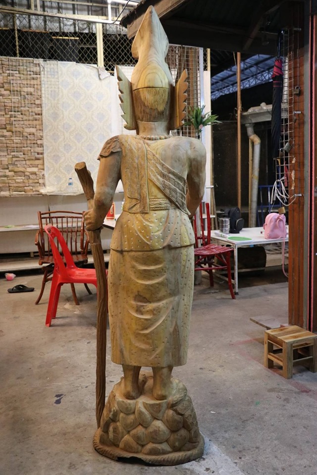ปู่ฤาษี ไม้สักแกะสลัก ขนาดใหญ่ (สูง 1.90เมตร) (งานสั่งทำ) (งานฝีมือ สั่งทำพรีออเดอร์ ตามคิวและระยะเวลา)