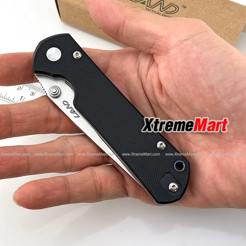 มีดพับ LAND รุ่น 910 Ver.2019 ใบมีดแข็งพิเศษ(12C27 Stainless) จุดหมุนตลับลูกปืน เปิด/ปิดลื่นมาก Folding Knife (ด้ามสีดำ)
