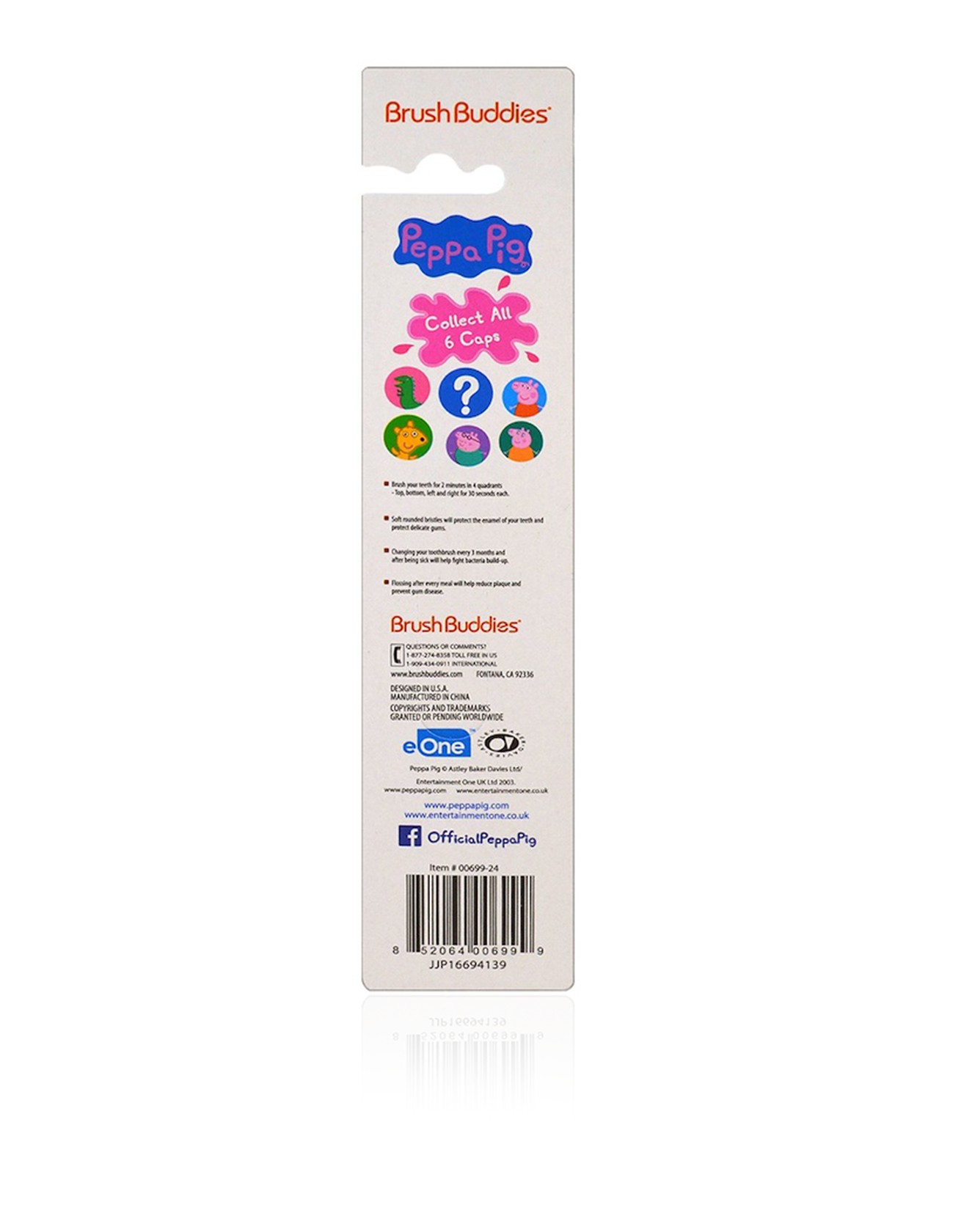 แปรงสีฟันพร้อมฝาปิดสำหรับเด็ก Brush Buddies Peppa Pig Soft Toothbrush & Mystery Cap