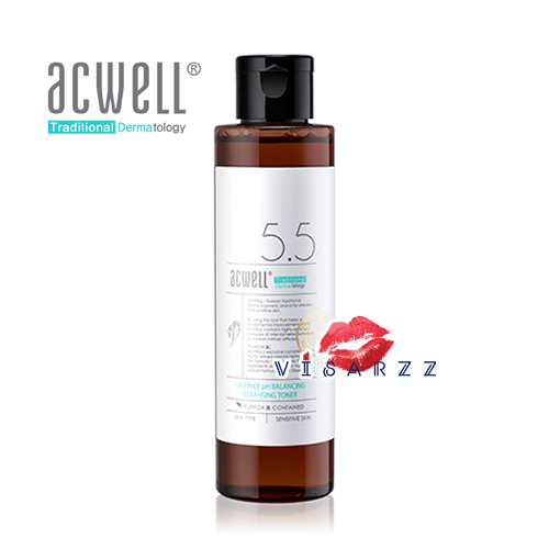 Acwell Locorice pH Balancing Cleansing Toner 150mL โทนเนอร์เช็ดผิว ที่ช่วยปรับสมดุล พร้อมกับให้ผิวที่สะอาดปราศจากสิ่งตกค้าง ทำให้ผิวพร้อมรับการบำรุงขั้นต่อไปอย่างเต็มประสิทธิภาพ อุดมด้วยสารสกัดธรรมชาติ Licorice และ Peony Extract ช่วยให้ผิวกระจ่างใส ดูเรีย
