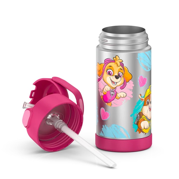 กระติกน้ำสเตนเลสรักษาอุณหภูมิ Thermos Paw Patrol Skye & Friends FUNtainer Vacuum Insulated Stainless Steel Bottle 12OZ with Bali Handle