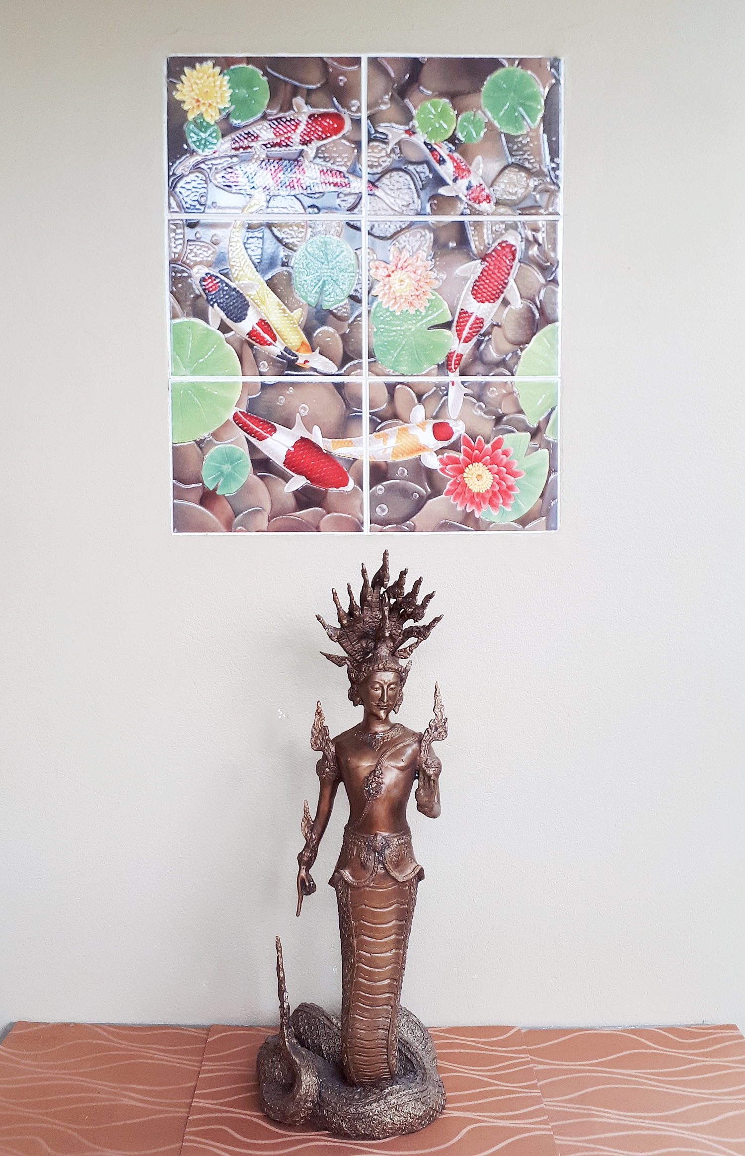 รูปหล่อ พญานาคราช คู่ (ท่านปู่นาคา-ปู่ศรีสุทโธ ท่านยานาคี-ศรีปทุมวัน) พญานาคปรก 9ตน 9หัว โลหะทองเหลืองรมดำ (ขนาดบูชา องค์ขนาดใหญ่ สูง 25นิ้ว) (ขายปลีก ขายส่ง)