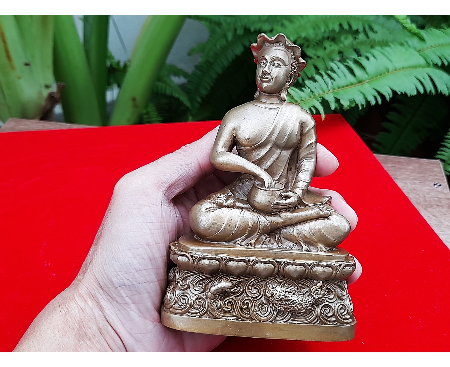 รูปหล่อ พระอุปคุต มหาลาภเรียกทรัพย์ ชนะอุปสรรค (หลวงพ่อบอกว่า#ให้เอาไปตั้งที่บ้านลาภจะได้เข้า) เนื้อทองเหลือง ปี2564 (ขนาด หน้าตัก 3นิ้ว ฐาน3นิ้วครึ่ง สูง5นิ้วครึ่ง) #ปลุกเสกแล้วรับประกันแท้ - หลวงพ่อบ๊ะ วัดโพธิ์ลังกา