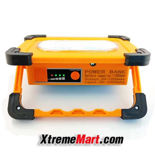 ไฟฉายสปอร์ตไลท์ 40W + Power bank + Solar Cell 1000ลูเมน COB LED 4 โหมด Portable multifunction Spotlight