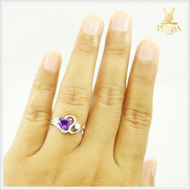 แหวนอเมทิสต์แท้ เพิ่มเสน่ห์ความสดใส สีม่วงสด แหวนพลอยแท้