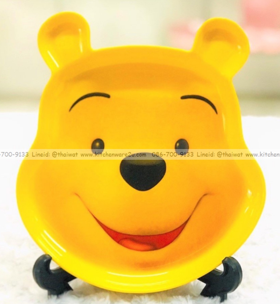 P09113 จานหลุม 7.5 นิ้ว ลายหน้าหมีพูห์ เมลามีนและลิขสิทธิ์แท้ Flowerware เครือซูปเปอร์แวร์ No.P6082-7.5 (ราคาขายส่งต่อ 12 ใบ: เฉลี่ย 150 บต่อใบ)