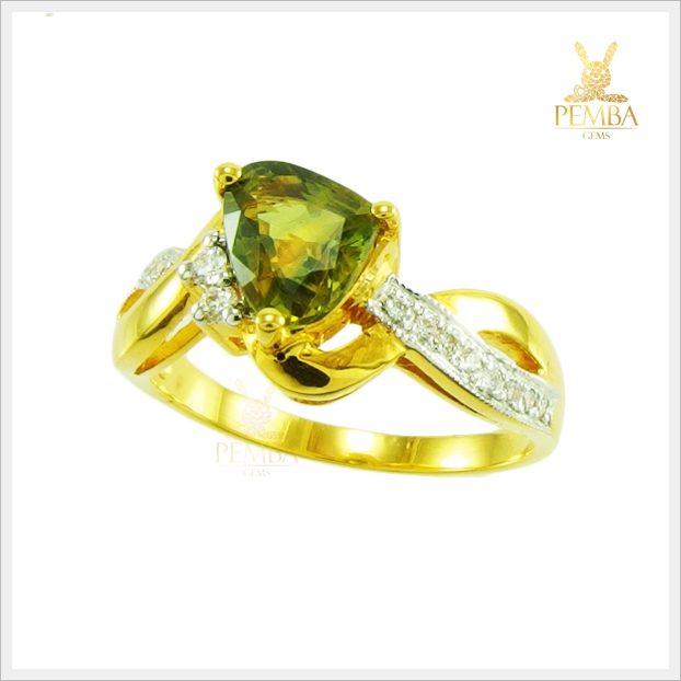 แหวนเขียวส่องแท้ ทองแท้ สวยเก๋อย่างมีสไตล์(สามารถสั่งทำได้ค่ะ)