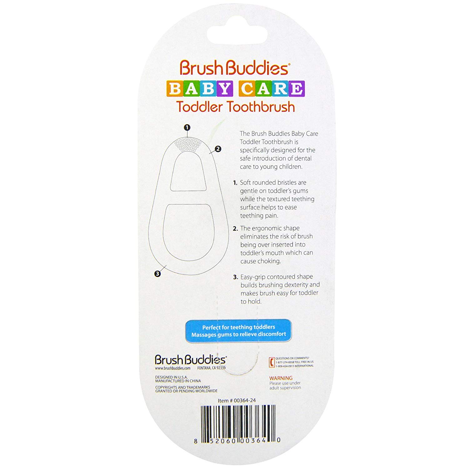 แปรงสีฟันสำหรับทารกและเด็กเล็ก Brush Buddies Baby Care Toddler Toothbrush (Blue)