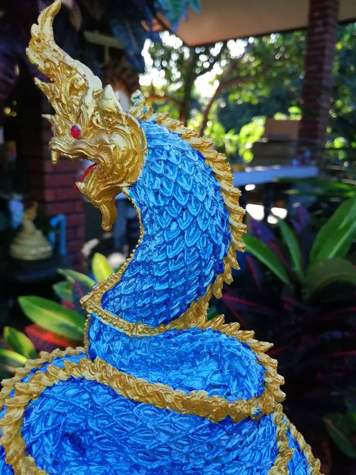 รูปหล่อ พญานาค พญามุจลินท์นาคราช พร้อมลูกแก้ว (งานหล่อเรซิ่นคุณภาพเกรดA) (สูง10.9 ฐานกว้าง7.5 นน.2.5กก) (ขายปลีก ขายส่ง)