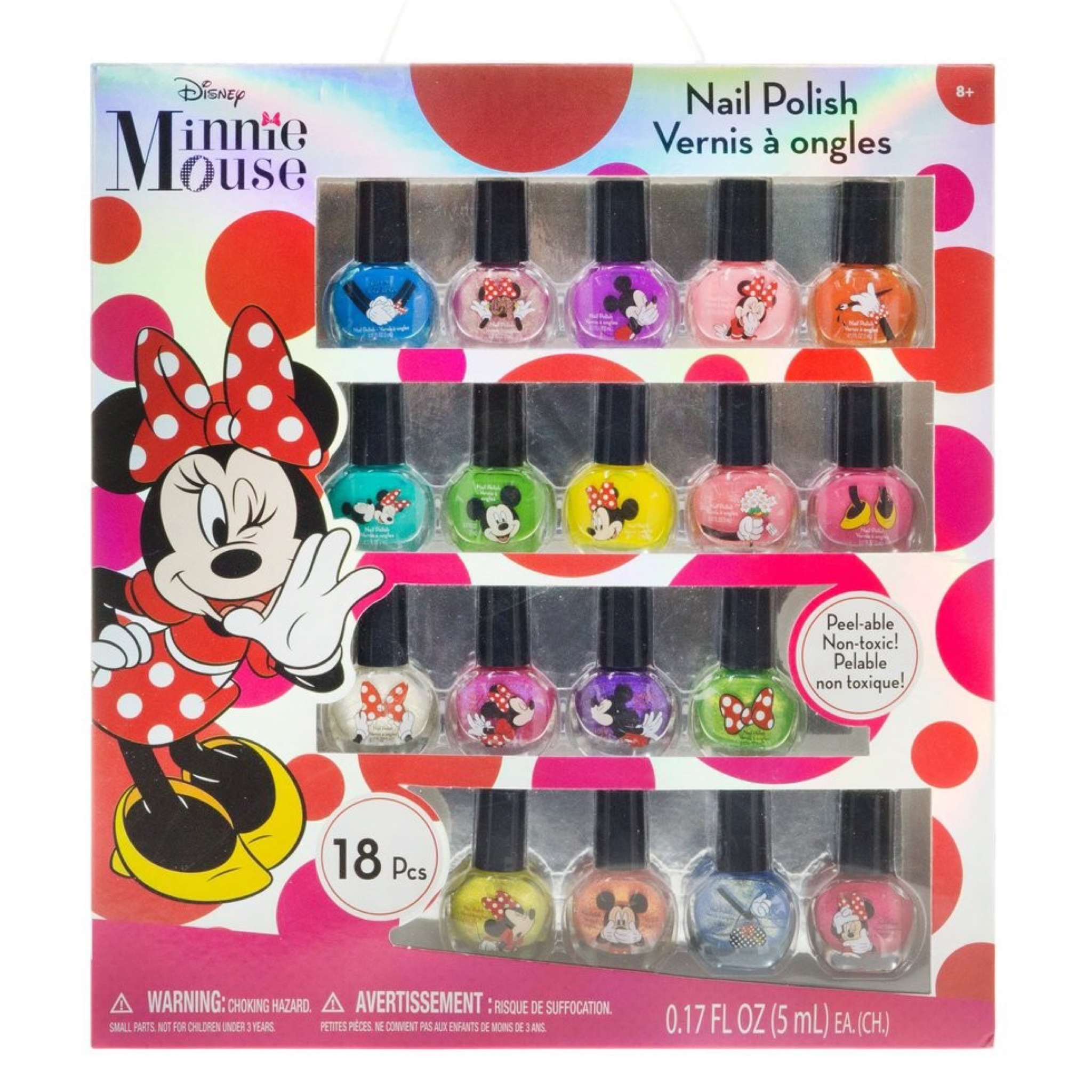 ชุดสีทาเล็บปลอดสารพิษสำหรับเด็ก TownleyGirl Minnie Mouse 18-Pack Nail Set