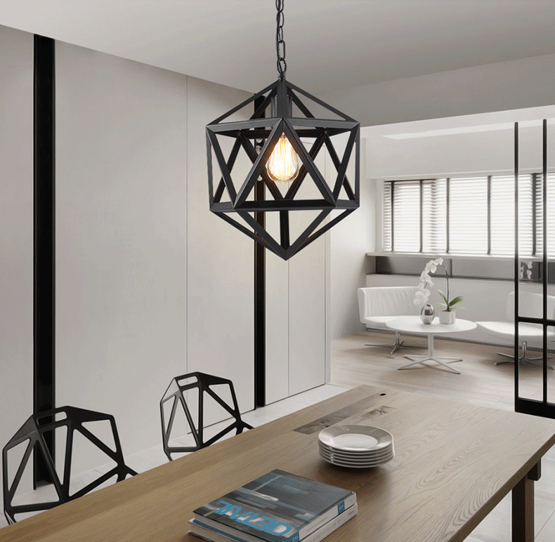 โคมไฟเหล็กดัดทรง 6 เหลี่ยม