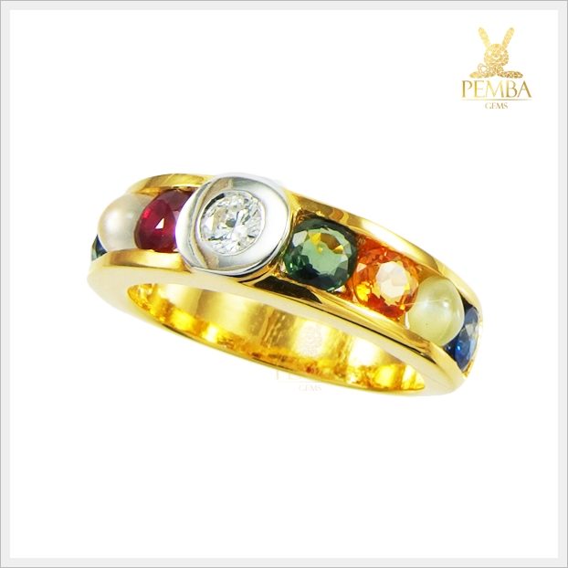 แหวนทองนพเก้าแท้ เพชรแท้ ตามตำราโบราณ (สามารถสั่งทำได้ค่ะ)