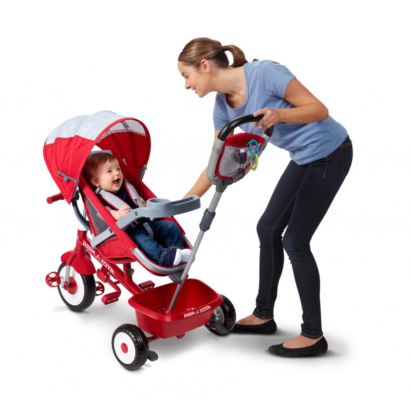 รถเข็นเด็กและรถจักรยานสามล้อเอนกประสงค์ Radio Flyer 5-in-1 Stroll 'n Trike