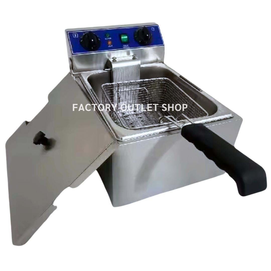 เตาทอดไฟฟ้า 10 ลิตร เตาทอดสเตนเลส หม้อทอดไฟฟ้า เตาทอดเฟรนฟรายส์ Gas Deep Fryer 10 Liters