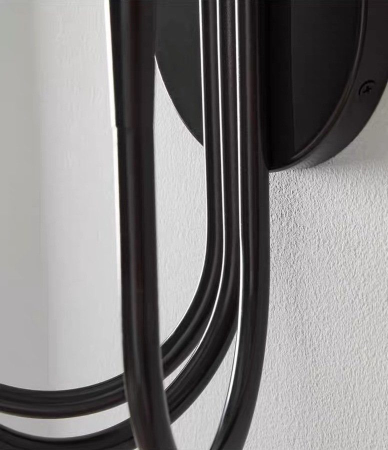 โคมไฟติดผนังภายในเหล็กทรงโค้งเส้นตรงตัว U ไฟ 3 ดวง สไตล์ Northern Europe [3H-EW]