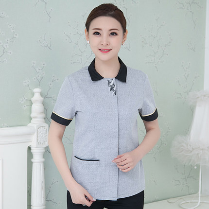 เสื้อพนักงานโรงแรม เสื้อแม่บ้าน เสื้อพ่อบ้าน เบลล์ ฟอนต์ D6207001 สีภาพ L-4XL