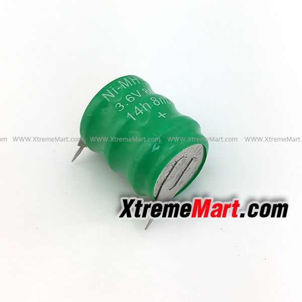 ถ่านกระดุมมีขา 3.6V 80mAh NI-MH Ni MH Batteries With 2-Pins Rechargeable Button Cell Battery for Clock memory