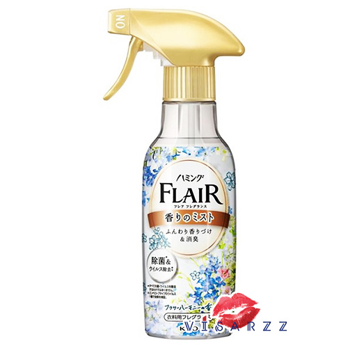(ขวดสีฟ้า กลิ่น Flower & Harmony) Kao Flair Fragrance Styling Mist 270mL สเปรย์ฉีดผ้าเรียบ ลดรอยยับ แค่ฉีดที่เสื้อผ้าแล้วดึง ผ้าก็จะเรียบเนียนไม่ง้อเตารีด