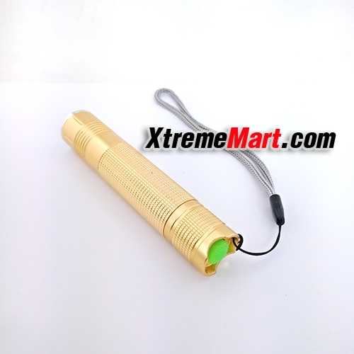 ไฟฉาย UV LED Flashlight แบบพกพา สำหรับส่องธนบัตร แสงสีม่วง (ด้ามสีทอง)