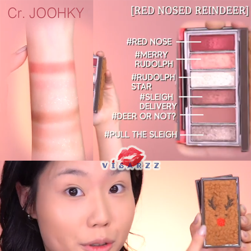 Etude Rudolph Coming To Town Play Color Eyes Mini #01 The Red-Nose Reindeer อีทูดี้อายแชโดว์พาเลท คอลเลกชั่นน้องกวางรูดอล์ฟ 6 เฉดสี ลิมิเตดที่ออกมาในช่วงเทศกาลแห่งความสุข แพคเกจน่ารักเว่อ สีสวยทุกสี