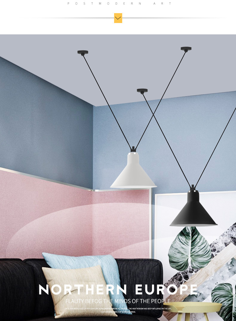 โคมไฟแขวนเพดานสายห้อยทรงตัว V สไตล์โมเดิร์น [MD414]