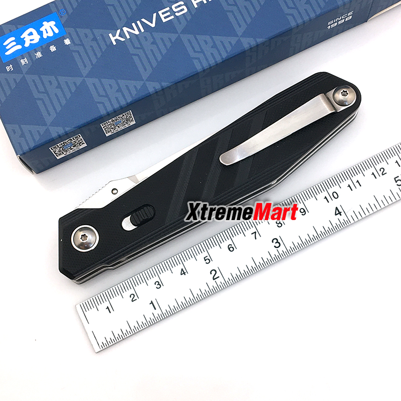 มีดพับ Sanrenmu รุ่น 1158 SRM-1158 ใบมีดสแตนเลส 8Cr13MOV ด้ามG10 สีดำ (เล่มละ)