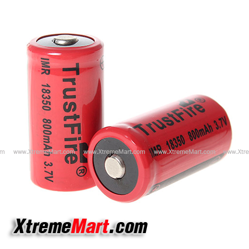 แบตเตอรี่ TrustFire IMR18350 3.7V 800mAh Unprotected Rechargeable Li-ion Batteries (ก้อนละ)