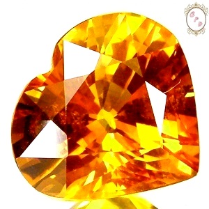 พลอย บุษราคัม บางกะจะ HEART SAPPHIRE HEATED หนัก 4.79 กะรัต ขนาด 10.0x10.8x6.3 มิล สีเหลืองทองเข้มสวย เนื้อสะอาด ไฟดีมาก ไม่มีตำหนิใดๆทั้งสิ้น