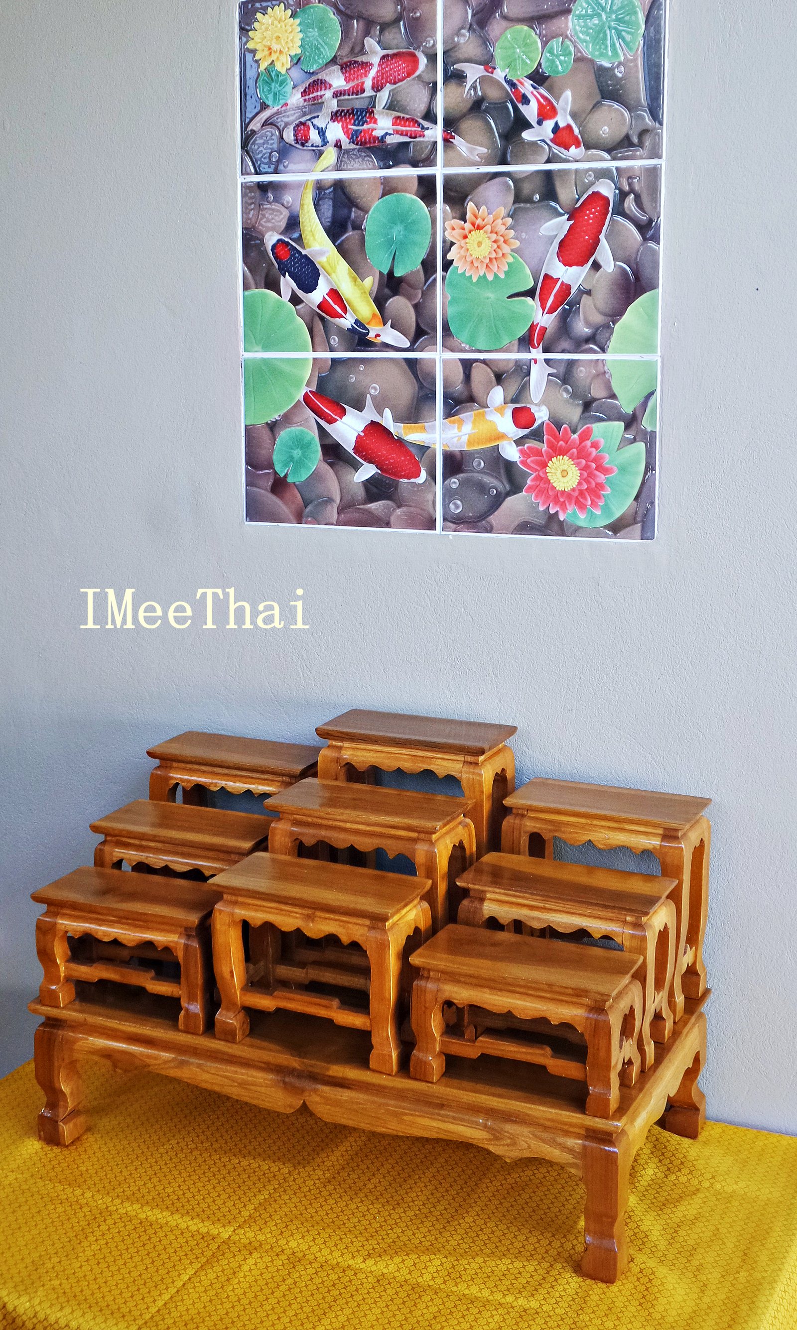 โต๊ะหมู่บูชา หมู่ 9 (หน้า4x8) ไม้สักทอง