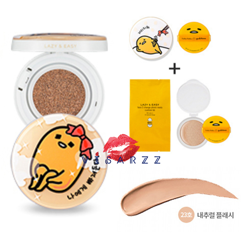 (#23 ตลับสีครีม) Holika Holika x Gudetama Lazy & Easy Face 2 Change BB Cushion SPF50+/PA+++ 15g x 2 # 23 Falling In แป้งบีบีคุชชั่น คอลเลคชั่นสุดน่ารัก สุดขี้เกียจ ตามสไตล์ไข่ขี้เกียจ