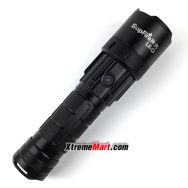 ชุดเซตไฟฉาย SupFire L6-D หลอด P50 4-chip High power LED สว่าง 1200 Lumens 15W 5 โหมด พร้อมแบตเตอรี่ 26650 และสายชาร์จ USB