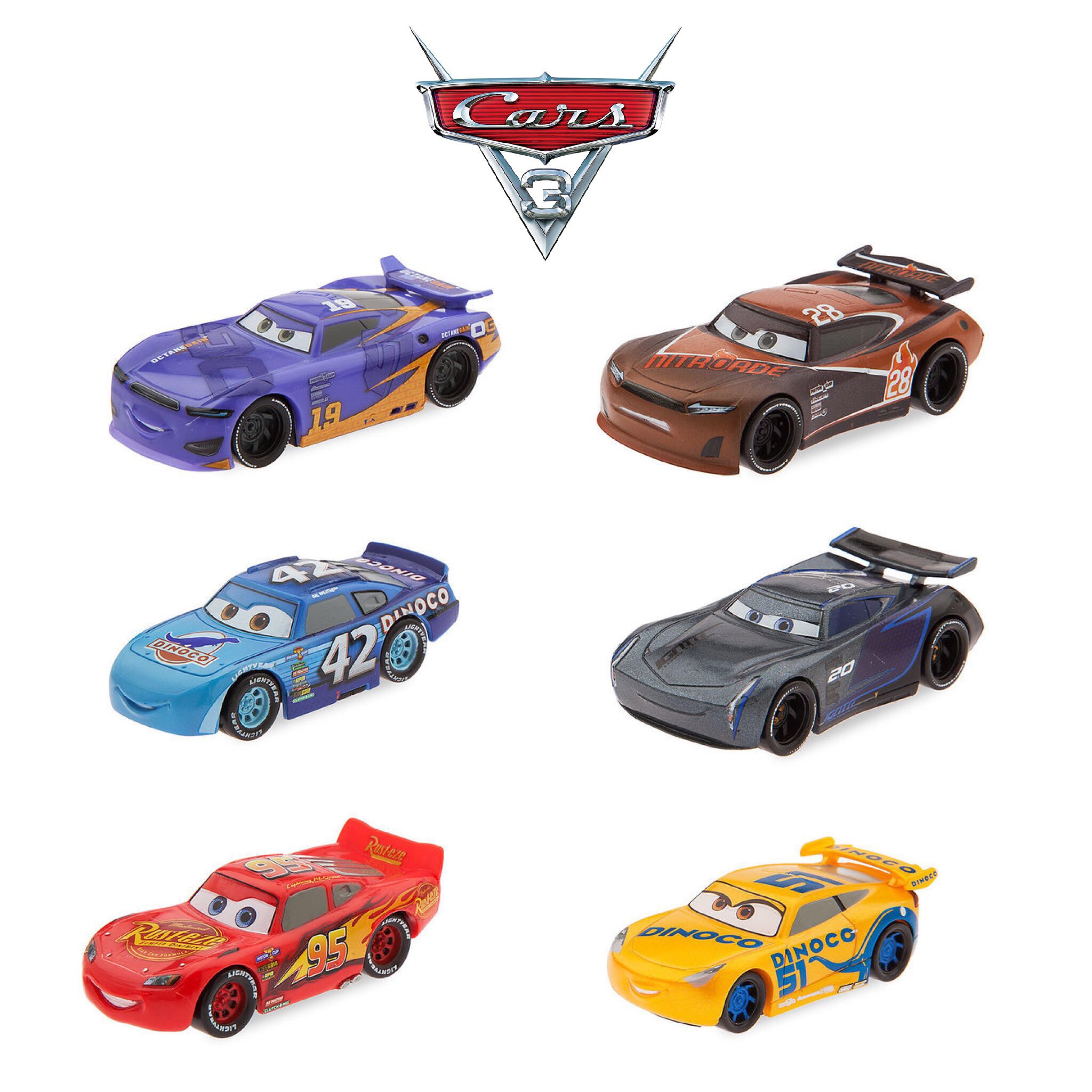 ชุดโมเดลของเล่นสำหรับเด็ก Disney Cars 3 Figurine Playset