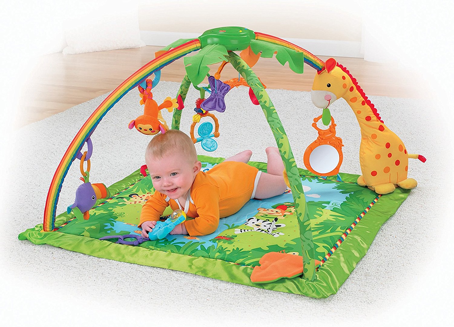 เพลย์ยิมเสริมพัฒนาการ Fisher-Price Rainforest Melodies & Lights Deluxe Gym