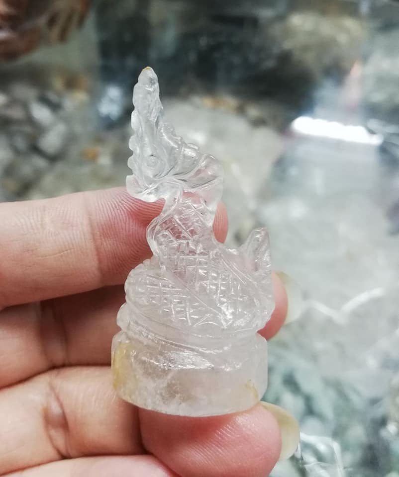 พญานาค​ แกะสลักจากโป่งข่าม​ (สูง2​นิ้ว​ กว้าง​1​นิ้ว)​​