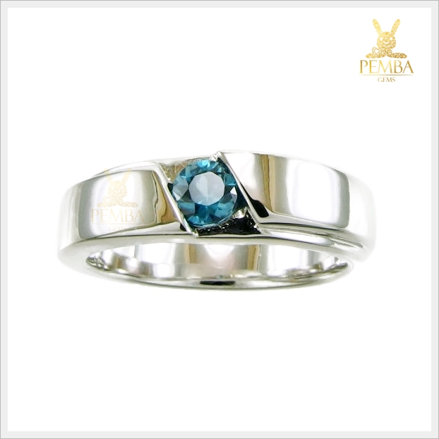 แหวนเพทายแท้ เงินแท้ เม็ดเดี่ยว เรียบๆ มีสไตล์ แหวนพลอยแท้