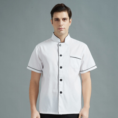 เสื้อเชฟมาตรฐานสากล,เสื้อกุ๊ก,เสื้อเชฟโรงแรม,เสื้อเชฟชาย,เสื้อเชฟหญิง,ชุดเชฟโรงแรม C6705010 ดำ ขาว แดง M-4XL
