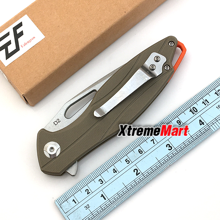 มีดพับ Eafengrow 001DY ใบดำ ด้ามดำ D2 Blade Pocket Knives G10 Handle (ด้ามสีทราย)