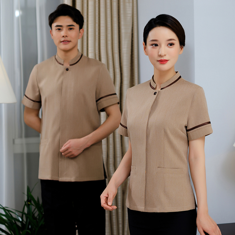 เสื้อพนักงานโรงแรม เสื้อแม่บ้าน เสื้อพ่อบ้าน เบลล์ ฟอนต์ D6208001 สีภาพ L-7XL